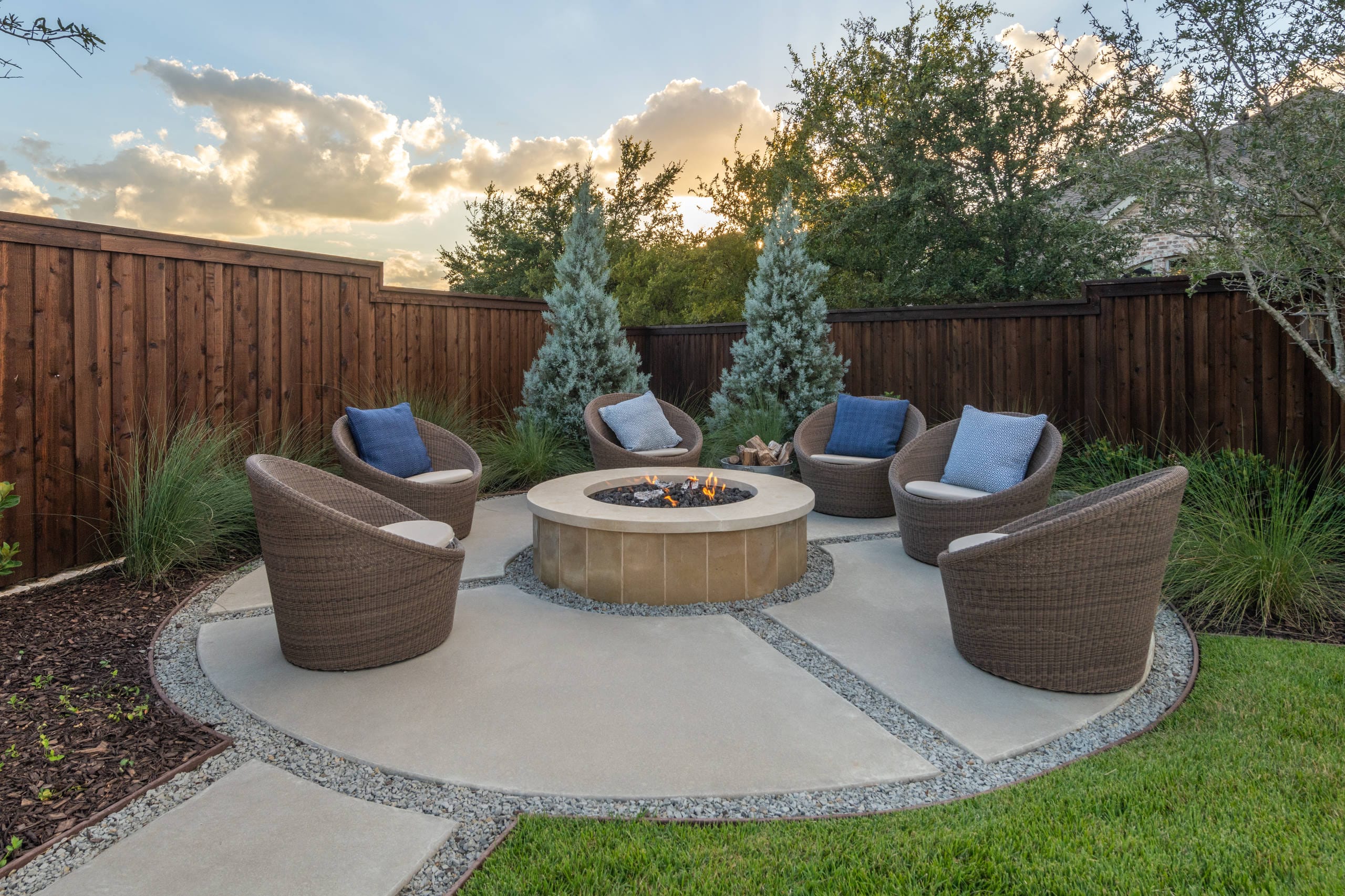 Finished backyard concrete patio